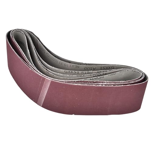 Spacnana Correas de Lijado de óxido de Aluminio, 6 uds., 915x100mm, Grano 60/80/100/120/150/180 con Papel Abrasivo para Lijadora de Cinta, Molienda de Metal y Madera