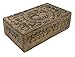 Hand Carved Tree of Life Wooden Box Keepsake Storage Multi Utility (Natural, Large)