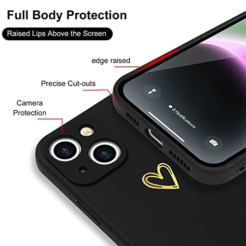 Image of Wirvyuer for iPhone 14 Case Cute Slim Shockproof Phone Case with Wireless Charging Support and Protection, Black