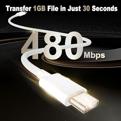 Image of iPhone 15 USB C Charger Cable,Fast Charge Type C To Type C Charging Nylon Braided Cord Wire For Apple15 /15 Plus /15 Pro Max,iPad Pro,Macbook,Samsung S24 Ultra /S23 Ultra /S22 /S23 Fe 5G,White-Grey