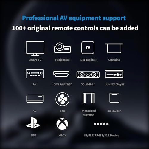 Super-Universal-Remote-ControlAll-in-One-Remote-with-AppBluetooth-Infrared-RF-Universal-Controller-RF433315-Compatible-for-Smart-TVsSTBProjectorStreaming-PlayersBlu-ray
