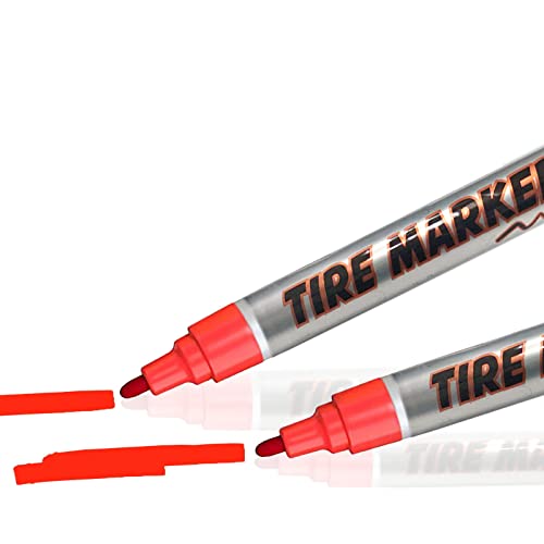 MC MOTOPARTS Permanent Color Tire Pen Marker Lettering Paint Drawing Tool Automotive Motorcycle Care 1 piece (Red)