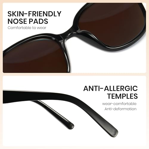Image of Cyxus Oversized Cat Eye Sunglasses for Women Polarized Lens UV Protection for Beach Music Festivals Shopping 1902