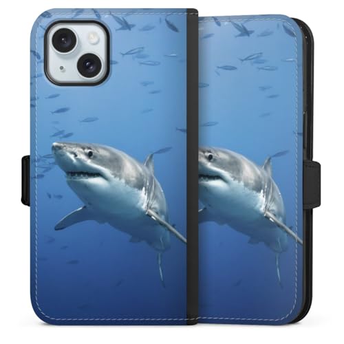 Etui iPhone 15 magnétique anti rayure motif requin pour éviter les bris d'écran