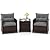 Tangkula 3 Pieces Patio Furniture Set, PE Rattan Wicker 3 Pcs Outdoor Sofa Set w/Washable Cushion and Tempered Glass Tabletop, Conversation Furniture for Garden Poolside Balcony (Grey)