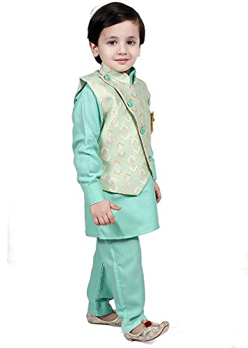 TADEX Kurta Pyjama & jacket for boys | 3 pcs WaistCoat Traditional Ethnic Wear For Children3