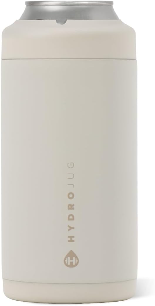 HydroJug Tall Can Cooler 16 oz, Stainless Steel Can Holder, Linen