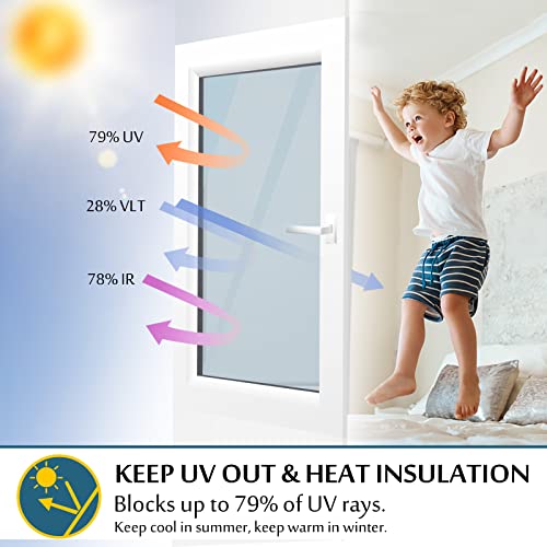 KESPEN WINDOW FILMS Tint One Way, Heat Control UV Window Film Static Cling, Daytime Privacy Protection Reflective Window Film - Image 2