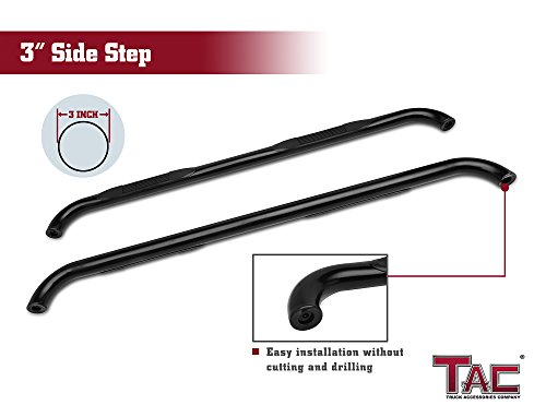 Tac Side Steps Fit 2009-2014 Ford F150 Super Cab Pickup Truck 3 Inches Black Side Bars Nerf Bars Step Rails Running Boards Off Road Exterior Accessories (2 Pieces Running Boards) #TOP4
