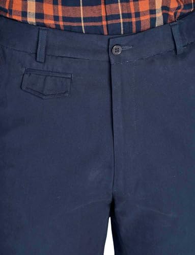 Pegasus Men's Cotton Chino Pants with Stretch Waistband Versatile, Comfortable & Stylish Smart Casual Pants Navy3