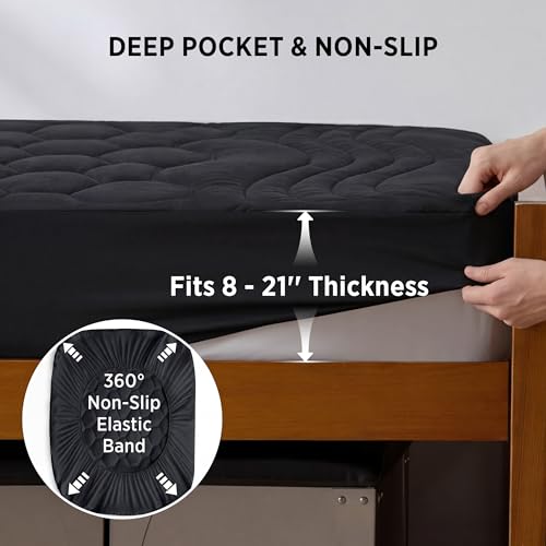 Image of Bedsure Twin XL Mattress Pad, Mattress Topper with 8-21 Inches Deep Pocket