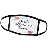 3dRose Floral Best Attorney Ever Watercolor Pink Flowers Law Work. - Face Covers (fc_315681_3)