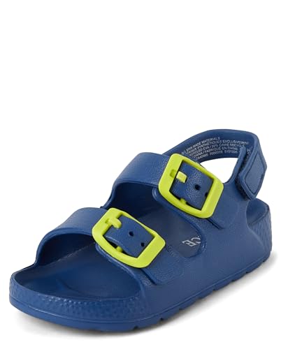 Image of The Children's Place Baby Boys and Toddler Everyday Double Buckle Slide Sandals with Backstrap