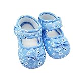 HolAngela Neugeborenes Baby-Mädchen Blumenmuster Schleife Stoffschuhe Weich Krabbelschuhe Hausschuhe Kleinkindschuhe Babyschuhe Warm Winterschuhe für 0-18 Monate