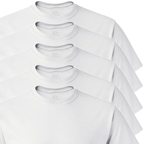 Fruit of the Loom Men's 5-Pack Crew Neck T-Shirt, White, XXX-Large2