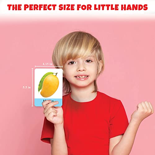 Image of Big Flash Cards for Kids: Fruits | 32 Double-Sided Picture Cards, Durable & Water Resistant | Early Learning & Development Toy for Preschoolers & Toddlers 2-6 Years | Can Be Wiped Clean