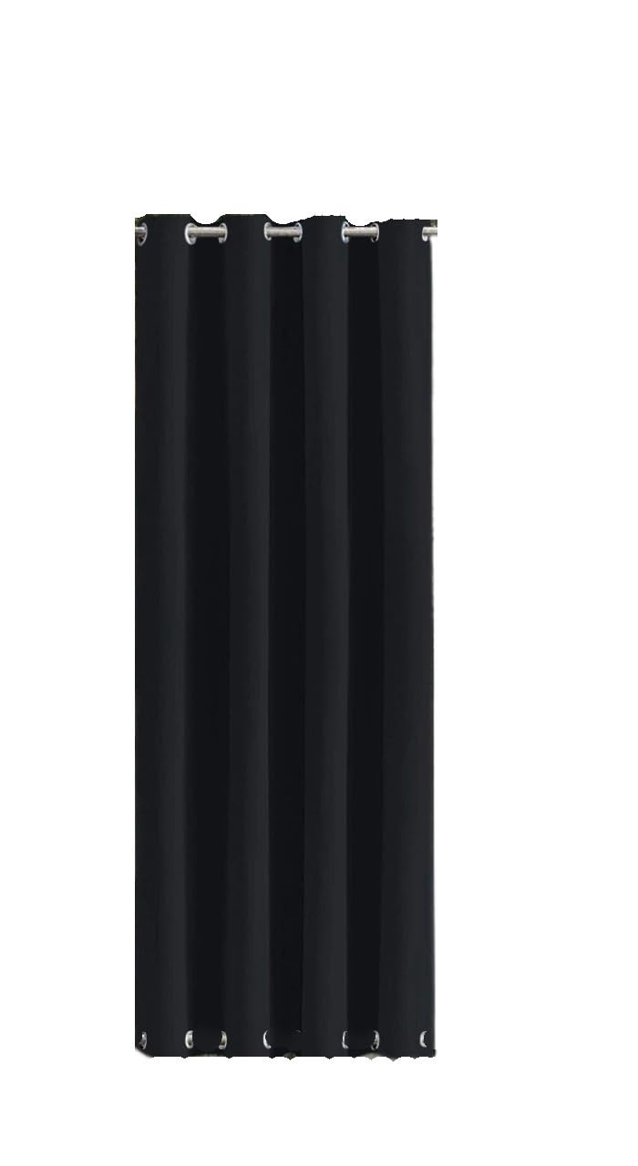 TANGSIYANG Outdoor Curtains 1/2PCS Windproof Outdoor Curtains With On Under Eyelets, Waterproof Blackout For Patio Cabana Porch Gazebo Pergola Garden(Black,1PCS_W52XH94IN-132X238CM)
