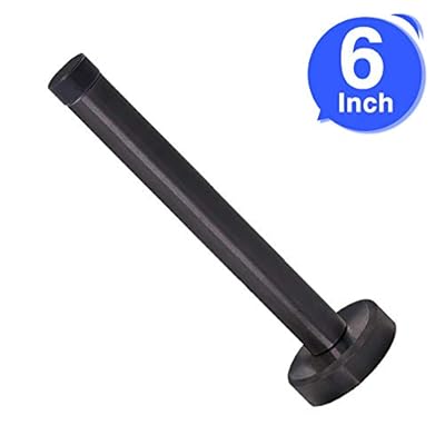 Door Stops, Wall Mount Door Stopper, Brushed Stainless Steel, Extra Long Doorstops with Sound Dampening Rubber Tip Bumper, Wall Door Protector 6 Inch 1 Pack Black