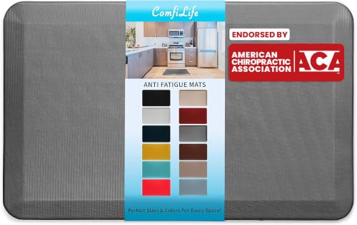 ComfiLife Anti Fatigue Floor Mat – 3/4 Inch Thick Kitchen Mats for Floor, Standing Desk Mat, Kitchen Rug – Comfort at Home, Office – Durable – Stain Resistant – Non-Slip Bottom (20" x 39", Charcoal)