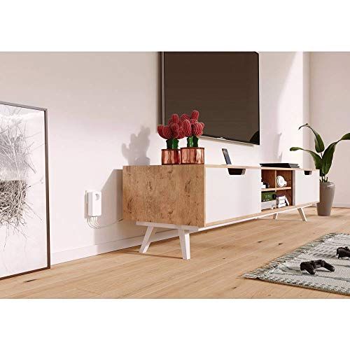 Devolo dLAN 1200 triple+ Powerline Adapter, 1200 Mbit/s LAN über die Steckdose, 3x Gigabit Ports, 1xdLAN Adapter, integrierte Steckdose, PLC Netzwerkadapter, weiß