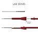 4 Pack 2mm Extended Needle Test Probes, 600V/10A Non-Destructive Insulation Wire Piercing Needle Stainless Steel Extra Thin Electrical Needle multimeter Probe for Fluke Meter Test Lead (Black-Red)