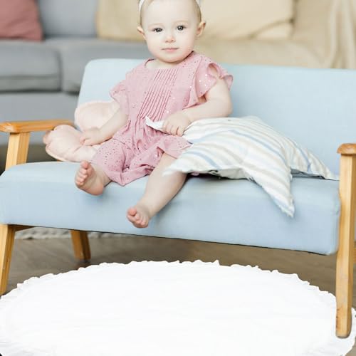 Tapis de jeu pour bébé rampant en tissu blanc confortable