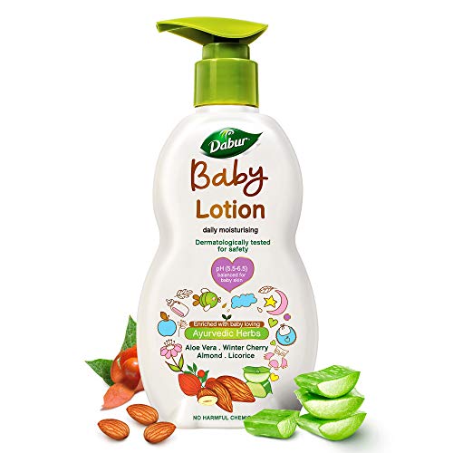 Dabur-Baby-Soap-Gentle-Nourishing-soap-enriched-with-baby-loving-ayurvedic-herbs-75g-Pack-of-4-Dabur-Baby-Lotion-daily-moisturising-lotion-enriched-with-baby-loving-ayurvedic-herbs-500ml Dabur Baby Soap: Gentle Nourishing soap enriched with Baby Loving ayurvedic Herbs (75g)- Pack of 4 & Dabur Baby Lotion…