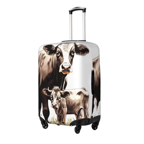 Travel Luggage Cover for Suitcase Tsa Approved, Washable Elastic Suitcase Protector, Cow Painting Suitcase Cover Anti-scratch Baggage Cover Fits 22-24 Inch Luggage Sleeve Medium2
