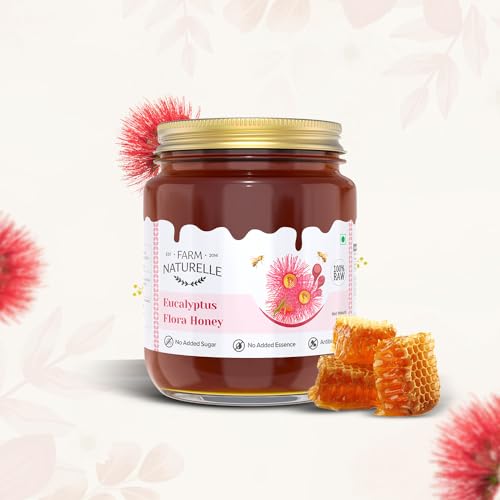 Image of Farm Naturelle Eucalyptus Flower Wild Forest (Jungle) Honey 1000g + 150g Extra|100% Pure Honey| Raw & Unfiltered|Unprocessed|Lab Tested Honey In Glass Jar with Engraved Virgin Wooden Spoon