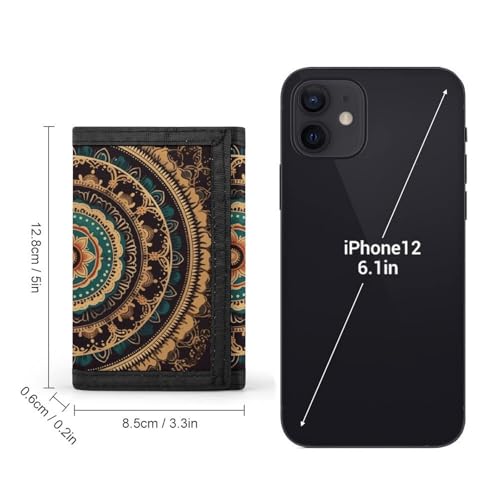 Mandala Trifold Wallet for Men Minimalist Design Slim Wallet with Money Pocket & Multiple Card Slots Stylish Durable Wallets2