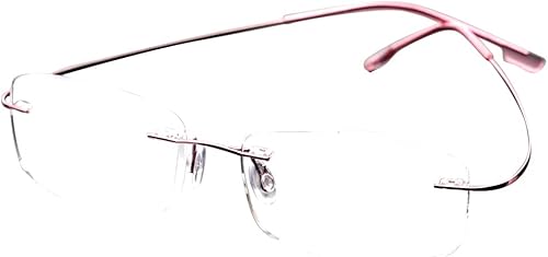 SOOLALA Gafas de lectura sin montura de acero inoxidable de titanio ligero de gama alta