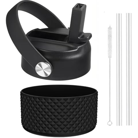 Straw Lid and Silicone boot for Hydro Flask Wide Mouth Water Bottle 32 oz 40 oz Cover