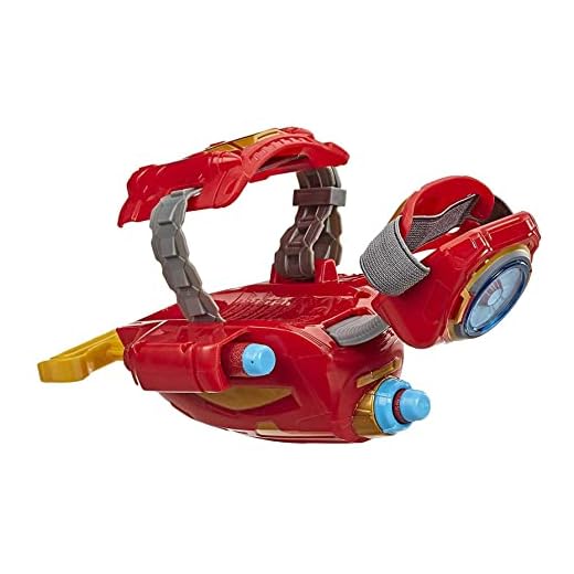 NERF Power Moves Marvel Avengers Iron Man Repulsor Blast Gauntlet NERF Dart-Launching Toy for Kids Roleplay, Toys for Children Aged 5 and Up