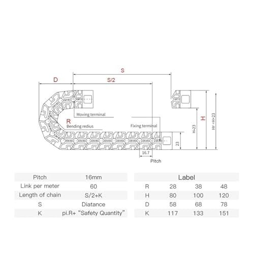 Chaîne de traction de 1m pour protéger vos faisceaux sur routeur CNC - 2