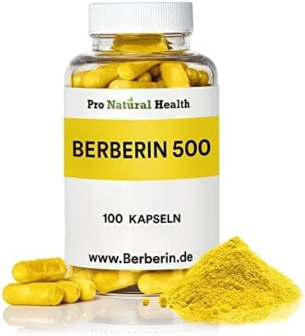 Berberin 500 mg (100 Kapseln) - Made in Germany - vegan - hochdosiert 97% Berberin HCl - natürliches Nahrungsergänzungsmittel - Berberin Pulver -Wurzelextrakt aus der Berberis Aristata Pflanze