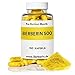 Produktbild Berberin 500 mg (100 Kapseln) - Made in Germany - vegan - hochdosiert 97% Berberin HCl - natürliches Nahrungsergänzungsmittel - Berberin Pulver -Wurzelextrakt aus der Berberis Aristata Pflanze
