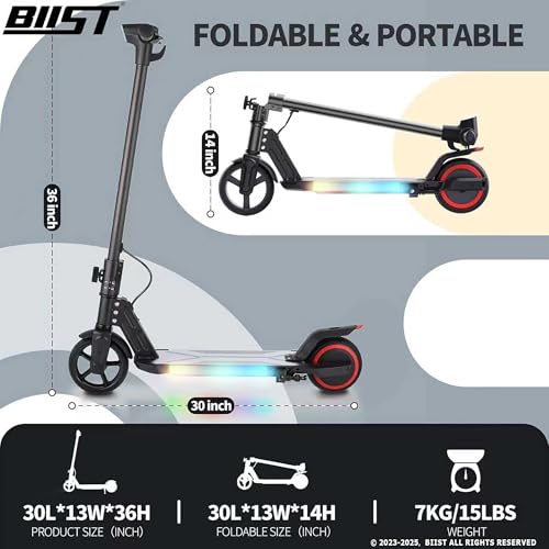 BIIST Alumnium Kids Electric Scooter (Black) - 200W Motor, 10 MPH Top Speed, 5 Mile Range - Image 5