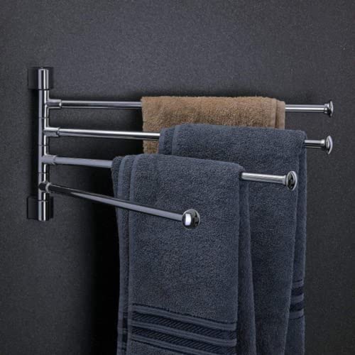 Image of ZAP SStainless Steel Swivel Towel Rack for Bathroom Swivel 4-arm Bathroom Swing Hangers for Bathroom /Towel Hanger (Four Arm, Stainless Steel)