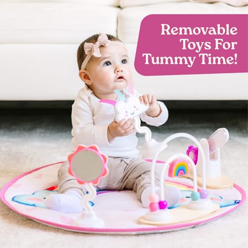Image of Little Acorn, 4-in-1 Baby Activity Center | Montessori-Inspired Design | 8 Interactive Toys | Tummy Time, Exersaucer & Toddler Table | Shower Gift | Essential (Rainbow)