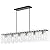 Danshinro 4FT Long Dining Room Chandelier - Black Linear Chandelier with Water Ripple Glass & Large Rectangle & 6 Bulbs(Not Include) Crystal Chandelier for Dining Room & Entryway & Kitchen Island Bar