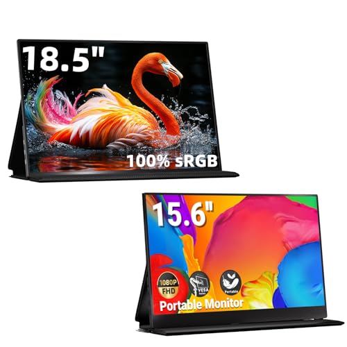Image of Ingnok 15.6 inch & 18.5 inch Portable Monitor FHD 1080P IPS Screen, USB C HDMI Port for Laptop Mac PC