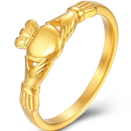 Jude Jewelers Stainless Steel Heart Claddagh Style Wedding Statement Promise Valentines Ring - Main Image
