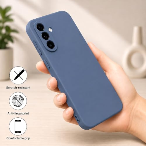 Image of Back Cover Compatible with Samsung Galaxy A57 5G | Full Camera Protection | Premium Liquid Silicon Case | Flexible Bumper Case for Samsung Galaxy A57 5G (Blue)