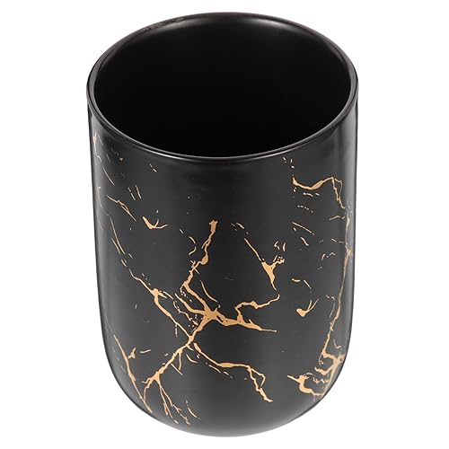 HOLIDYOYO Marble Bathroom Cup for Water Black Toothbrush Holder Ceramic Toothbrush Cup