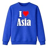 Reifen-Markt Sudadera I Love Asia Talla 2XL Color Azul Estampado Blanco