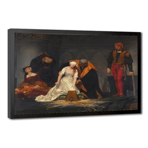 Toile Lady Jane Grey Delaroche cadre inclus pour mur vide et terne
