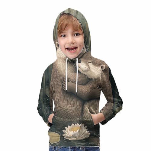 Sweat Capuche 3D Motif Loutres Unisexes avec Impression Relief Durable - 5