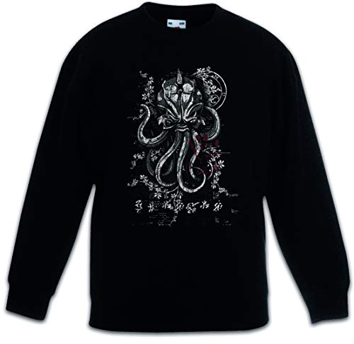 Sweat-shirt noir enfant confortable avec motif ornement poulpe