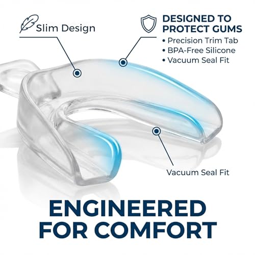Image of Lumeeno Moldable Teeth Whitening Trays for Gel Compatible with Opalescence and All Gels - 4 Trays & 2 Storage Cases Thin, Trimmable, BPA-Free