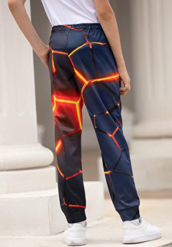 Unicomidea Boys And Girls Pants Cool 3D Printed Glowing Geometry Sweatpants Bottoms Junior Kids Athletic Jogger Pants With Pockets For Gym Sports Training 8-9 Years'' #TOP3